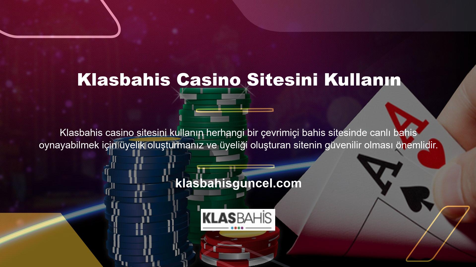 Klasbahis lisanslı bir casino sağlayıcısıdır ve casino endüstrisinde güvenilir bir bahis hizmetidir